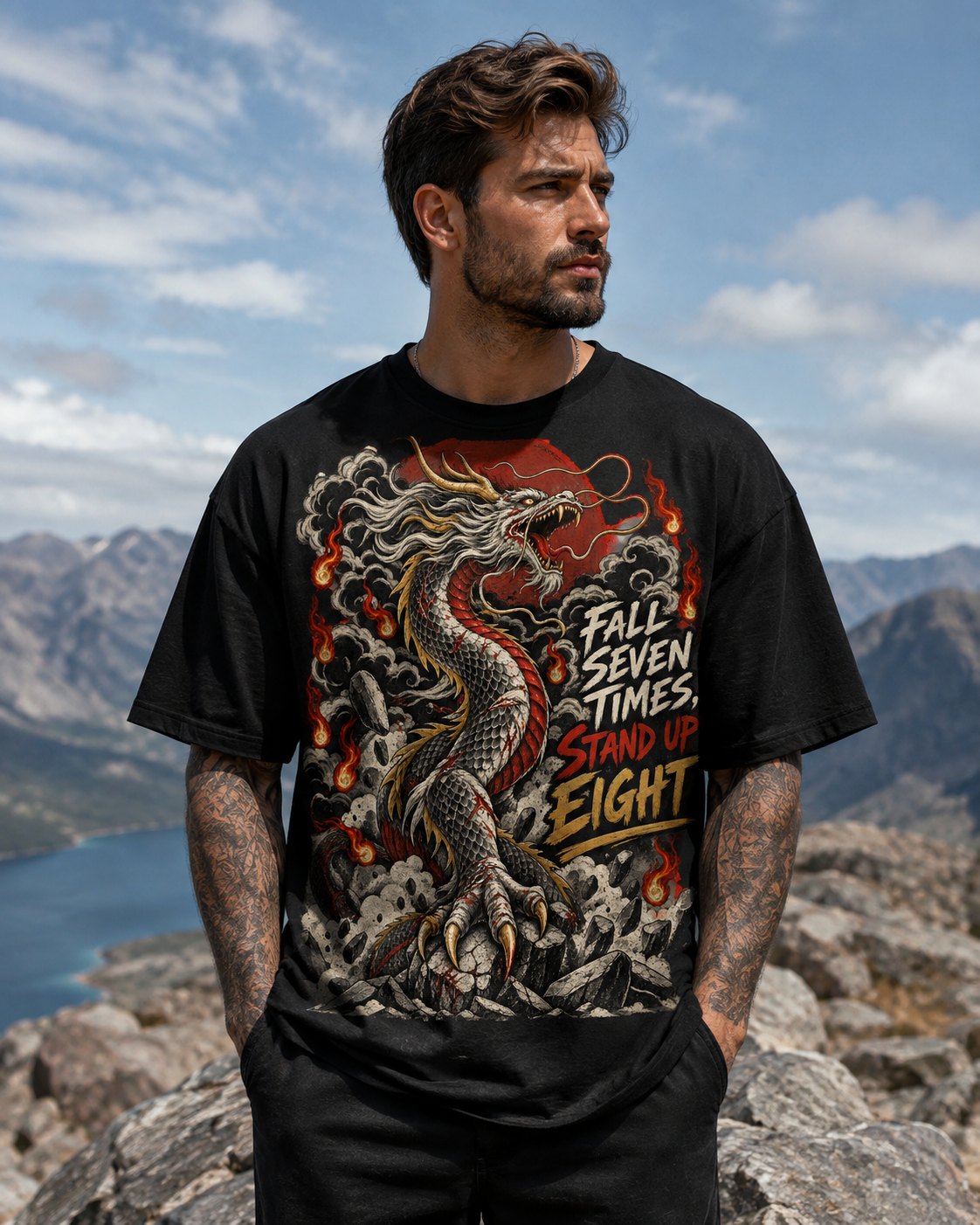 Fall Seven Times Stand Up Eight Tee